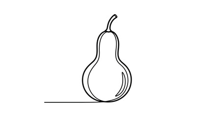 Minimalist Single Line Drawing of a Pear