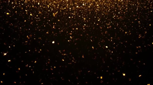 A bright winter night sky filled with falling snowflakes and holiday particles creates a loop animation of New Year fireworks and Christmas stars over a blue motion design background