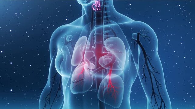 Female Digestive System 3D Medical Animation Loop