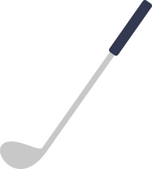 Golf club illustration with a silver shaft and navy blue grip