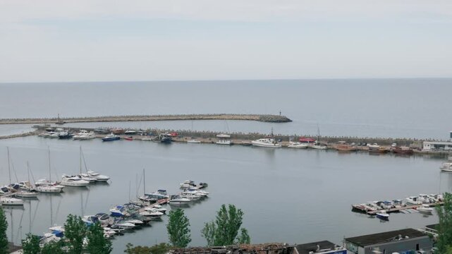 View of Portul Constanta (Constanta Port) in Romania, capturing docks, ships, and waterfront