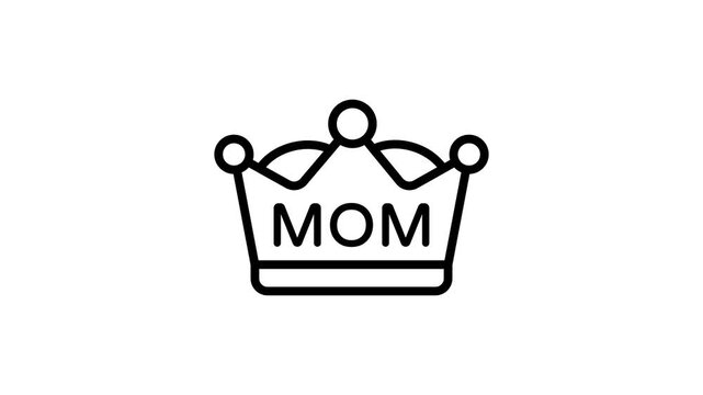 Modern outline style animated icon of mom crown