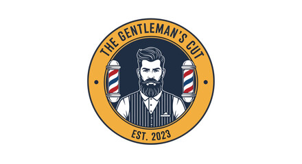The Gentlemans Cut Barber Shop Logo Design.