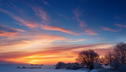 Obraz premium Serene Sunset Sky At Winter