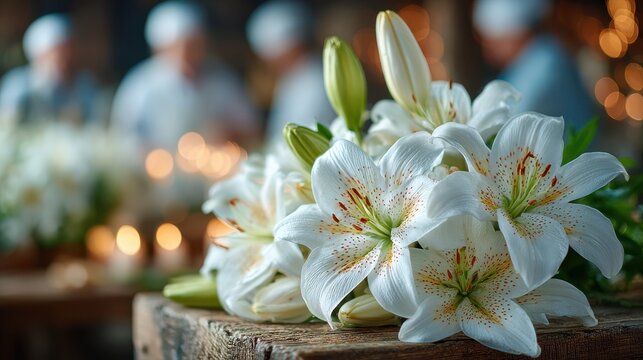 Careful floral decor preparation for Orthodox altar and sanctuary.