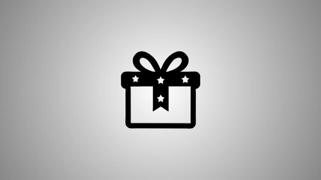 A captivating animation of a gift box icon transforming and settling into its final form motion graphic