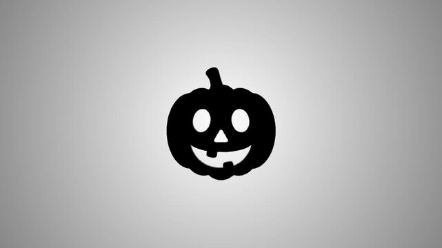 Animated pumpkin silhouette with cinematic shadow effect on gray background for halloween celebration creative graphics