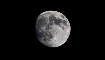 Fototapeta premium Full Moon In High Resolution Isolated On Black Background