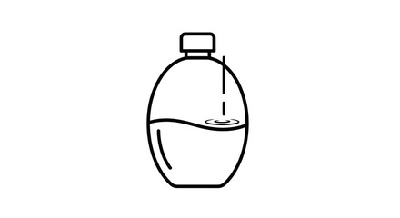 Obraz premium Water Bottle Icon: Pouring Liquid Droplet into Container, Clean Refreshment Concept