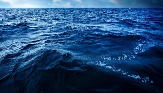 Dark And Blue Sea Water Surface