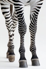 Fototapeta premium close-up of zebra legs on white background