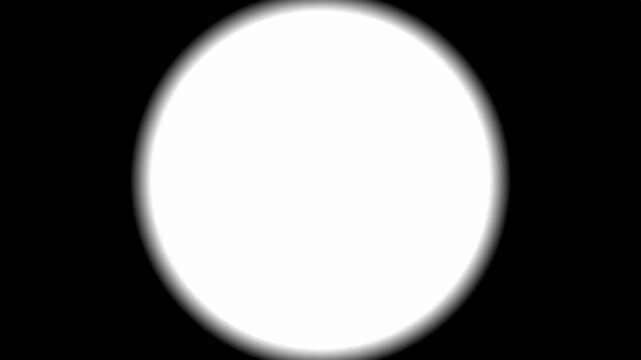 Abstract Glowing White Circle with Soft Halo Effect on Black Background Smooth Animation