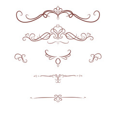 Vintage Ornamental Line Art Frames and Monogram Borders
