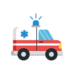 Ambulance Vehicle with Siren Light.