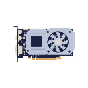 Computer Graphics Card with Cooling Fan.