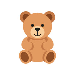 Obraz premium Cute Cartoon Teddy Bear Sitting Alone.