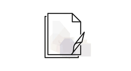 Fototapeta premium Document Signing Icon with Pen and Paper, symbolizing contract agreement, legal document, and paperwork.