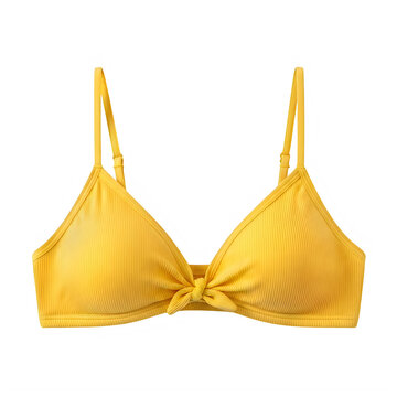Bright yellow strapless bralette with thin adjustable straps