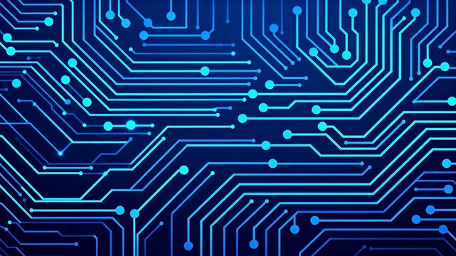 Circuit board design with glowing lines