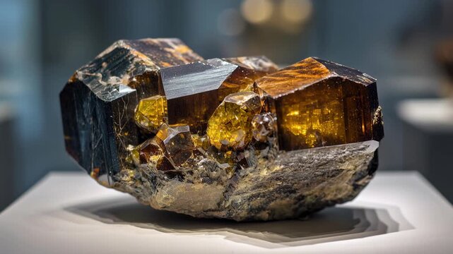 Mineral Radiance: A stunning mineral specimen sparkles with natural brilliance, exhibiting a mesmerizing interplay of light and texture.