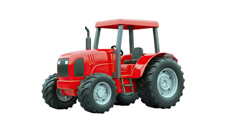 Obraz premium Red Cartoon Tractor