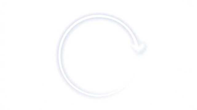 A circular arrow icon isolated on a clean background from a top viewpoint
