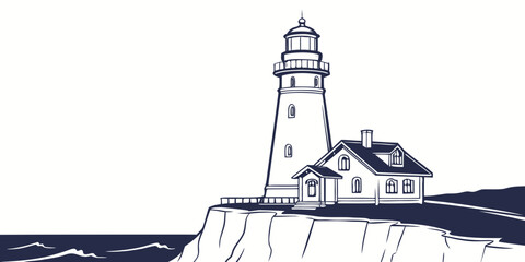 lighthouse on a white background