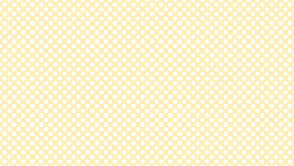 Seamless repeating pattern featuring small white polka dots evenly distributed across a cheerful pale yellow background creating a sweet retro visual texture.