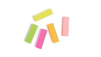 Colorful stickers isolated on a white background. Bookmarks. High quality photo