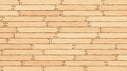 Fototapeta premium Light brown wooden planks texture with visible grain and nails for rustic interior floor or wall