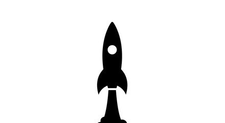 Black silhouette of a rocket ship. © Kebo