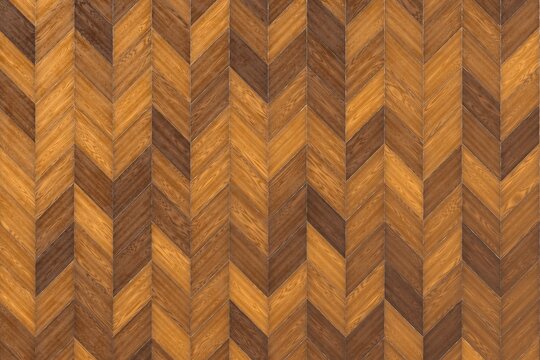 Rustic dark brown wood parquet texture with herringbone pattern and natural timber grain for interior design background.