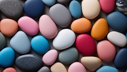 Minimalist Smooth Colorful Pebbles Arranged Wallpapers