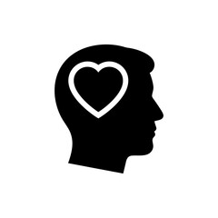 Black and White Silhouette of Male Profile with Abstract Shape © Fian