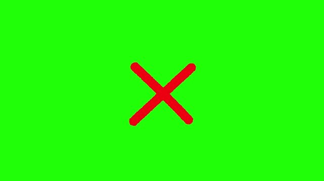 Red cross mark icon isolated on transparent  background representing error rejection wrong false and negative symbol