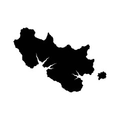 Fototapeta premium Sicily island map with cracks and damage