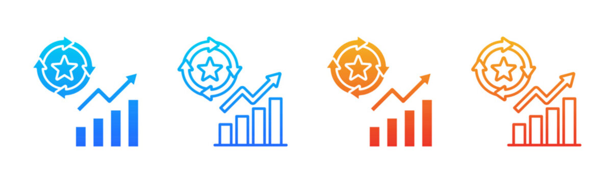 Continuous Improvement icon sheet multiple style collection
