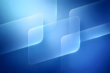 Fototapeta premium Modern Blue Glassmorphism Background with Layered Frosted Glass Panels and Smooth Gradient