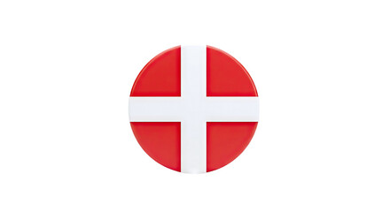 Obraz premium 3D Rendered Danish Flag Icon on White Background