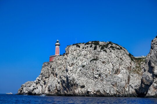 Lighthouse of the island of Capri in Naples