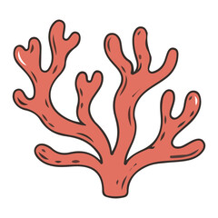 Obraz premium Red Coral Illustration