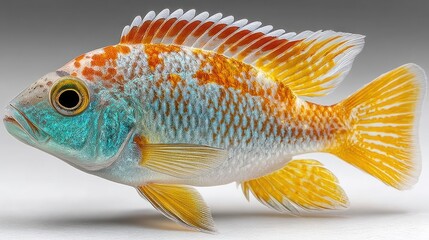 Fototapeta premium Vibrant, detailed illustration of an exotic fish, showcasing intricate patterns and textures