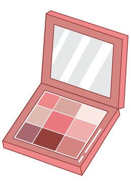 Set of womans decorative cosmetics hand drawn Eye Shadow