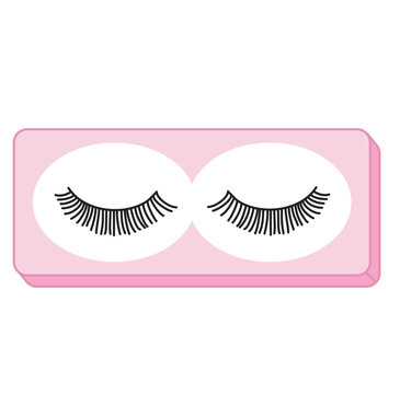Set of womans decorative cosmetics hand drawn Eyelashes