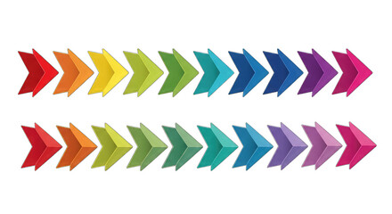 Fototapeta premium A vibrant and colorful set of arrows pointing in opposite directions