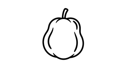Obraz premium Simple Outline Icon of a Pear Fruit, Minimalist Vector Illustration