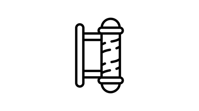 Get this outline animated icon of classic barber pole sign