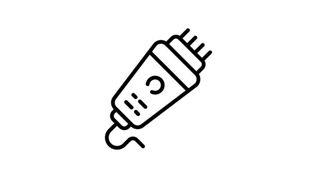 An editable outline animated icon of beard trimmer machine