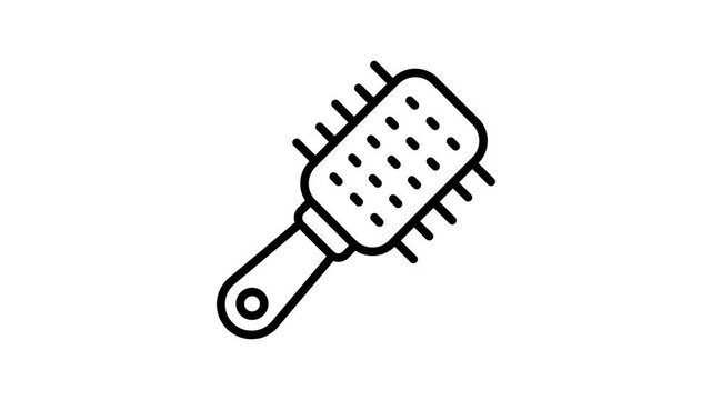 Check out this outline animated icon of rounded hairbrush