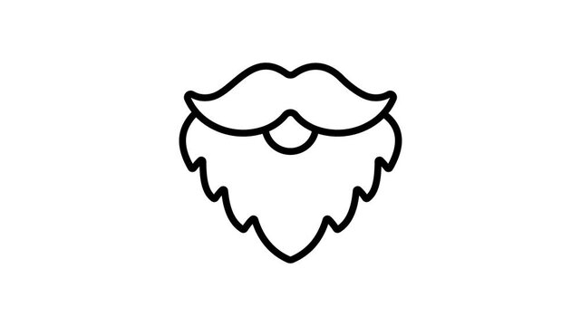 A modern outline animated icon of well groomed beard hair